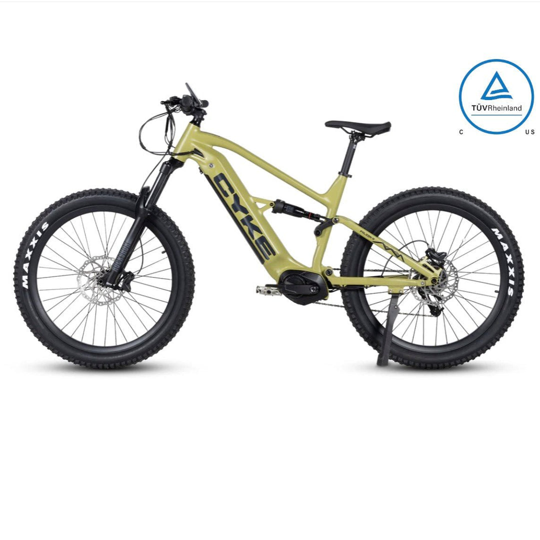 CYKE Falcon A Full Suspension Mountain E-bike Full Suspension Electric Bikes Military Green 1