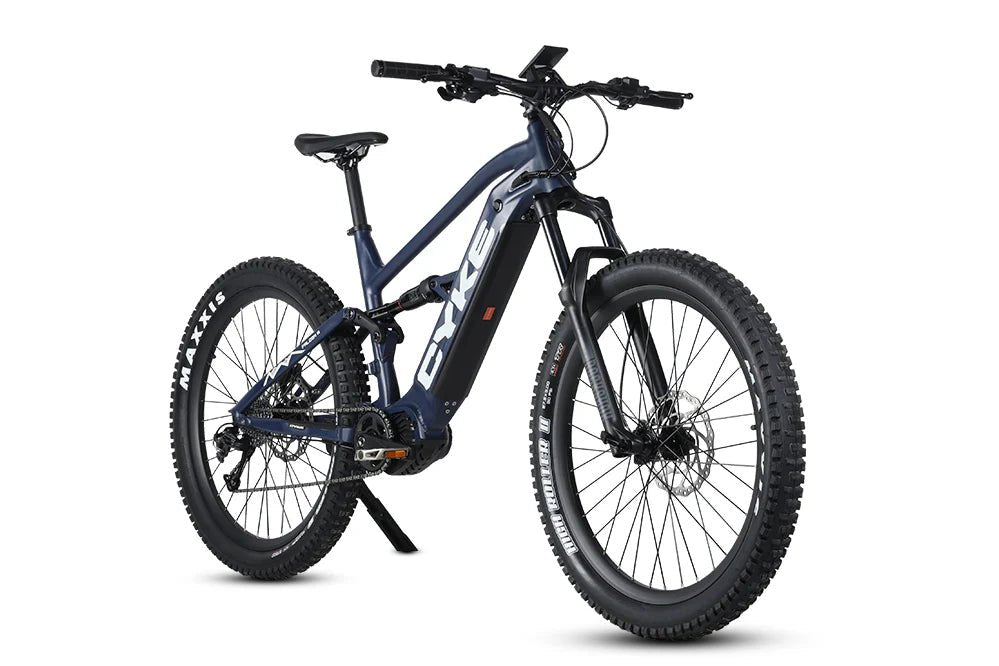 CYKE Falcon A Full Suspension Mountain E-bike Full Suspension Electric Bikes Dark Blue 16