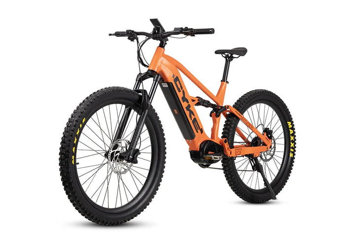 CYKE Falcon S Full Suspension Mountain E-bike Full Suspension Electric Bikes Flame Orange 6