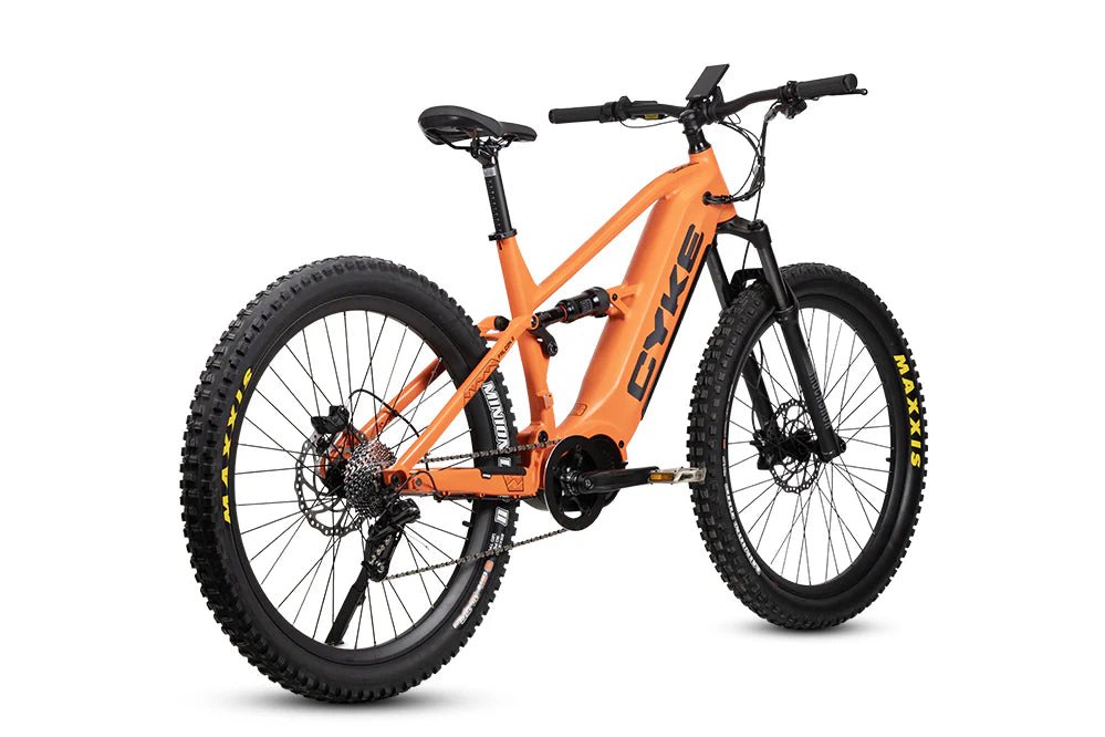 CYKE Falcon S Full Suspension Mountain E-bike Full Suspension Electric Bikes Flame Orange 7