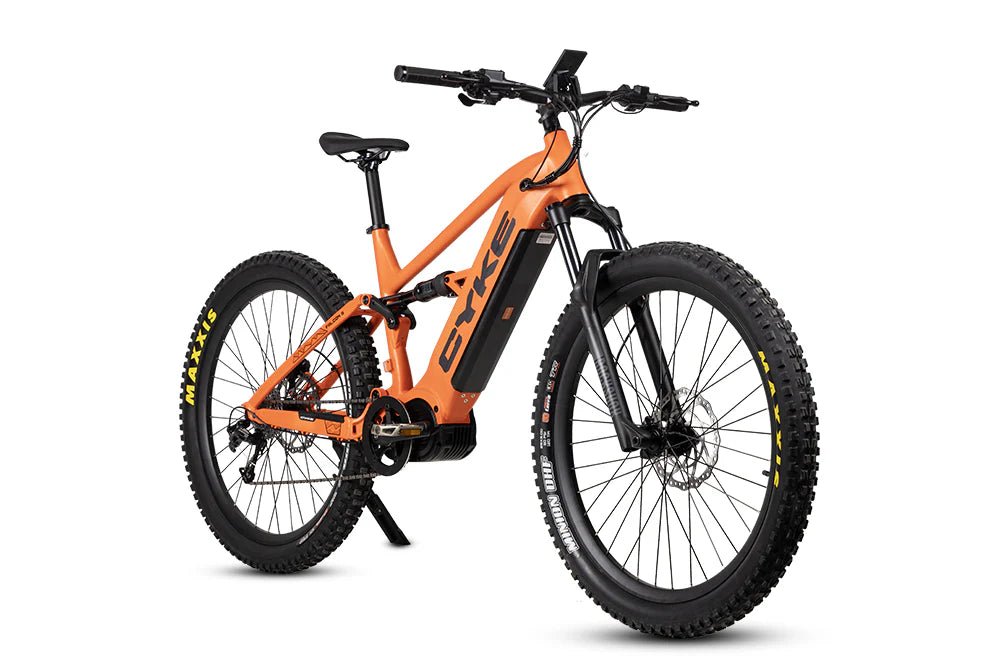 CYKE Falcon S Full Suspension Mountain E-bike Full Suspension Electric Bikes Flame Orange 9