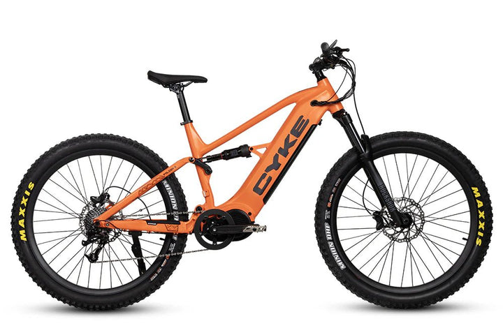 CYKE Falcon S Full Suspension Mountain E-bike Full Suspension Electric Bikes Flame Orange 10