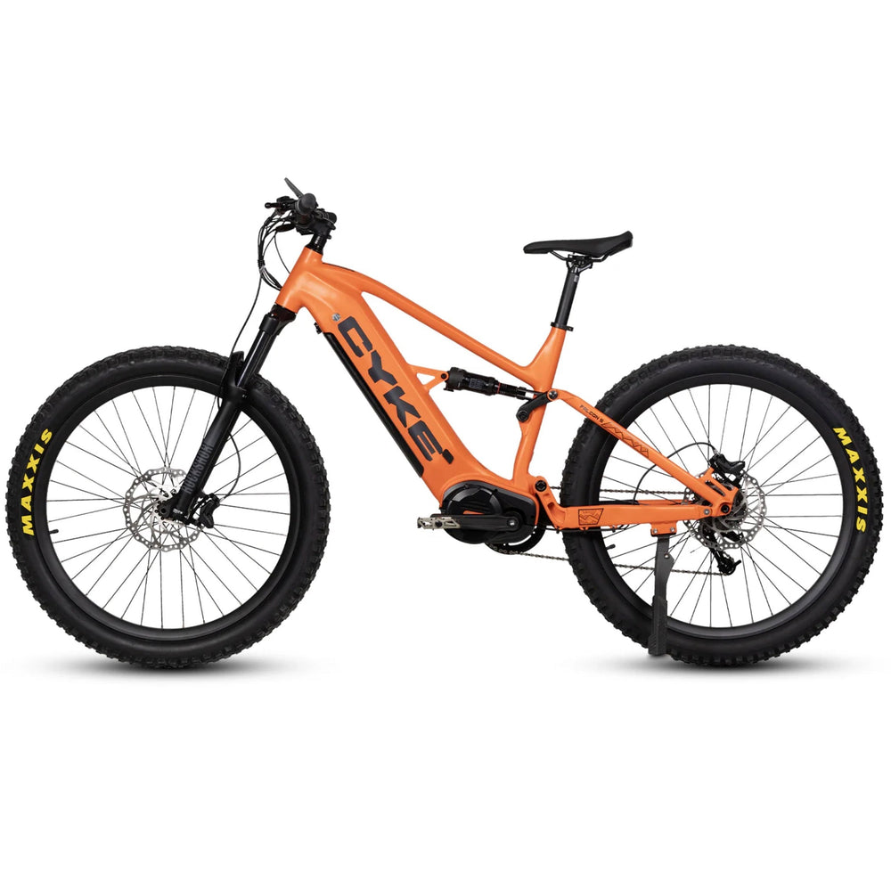 CYKE Falcon S Full Suspension Mountain E-bike Full Suspension Electric Bikes Flame Orange 2