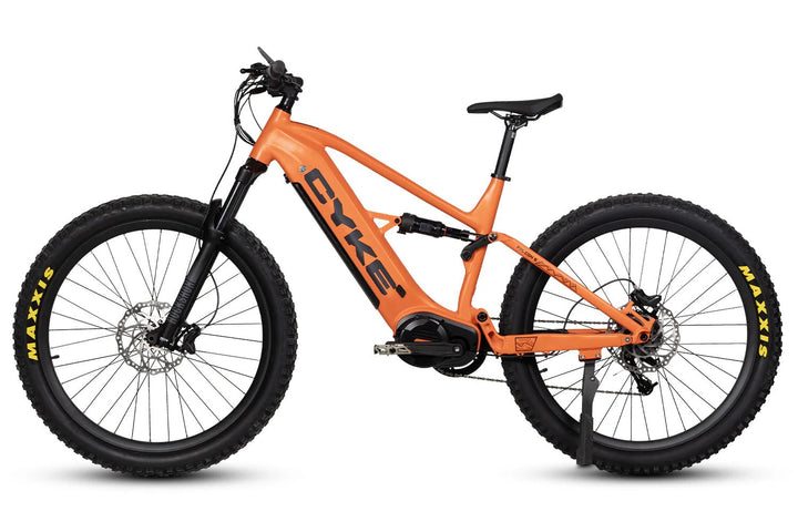CYKE Falcon S Full Suspension Mountain E-bike Full Suspension Electric Bikes Flame Orange 3