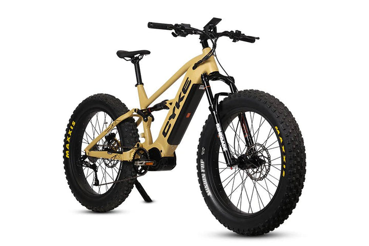 CYKE Falcon X Full Suspension Mountain E-Bike Full Suspension Electric Bikes Desert Yellow 7