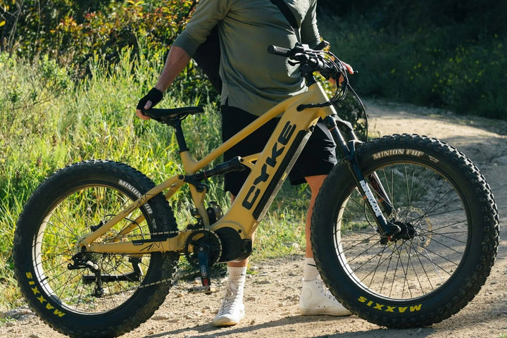 CYKE Falcon X Full Suspension Mountain E-Bike Full Suspension Electric Bikes Desert Yellow 15