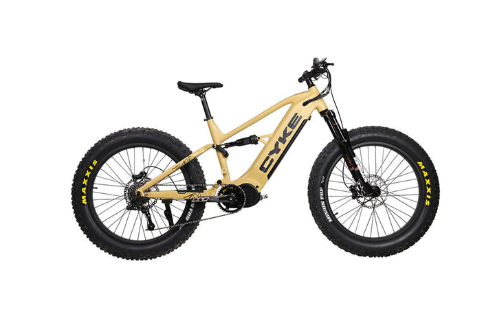 CYKE Falcon X Full Suspension Mountain E-Bike Full Suspension Electric Bikes Desert Yellow 9