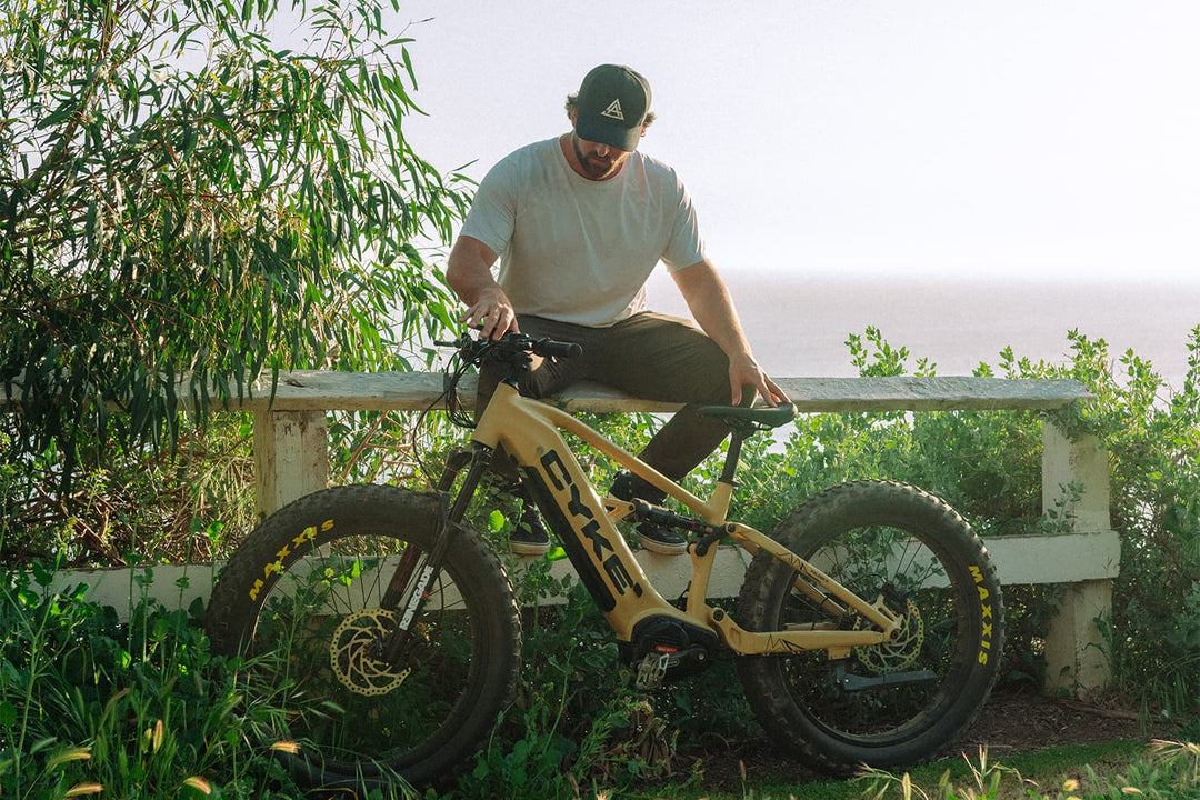 CYKE Falcon X Full Suspension Mountain E-Bike Full Suspension Electric Bikes Desert Yellow 13