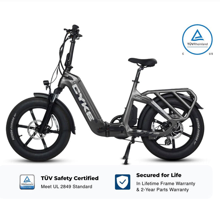 CYKE Grizzly Foldable Ebike Folding Electric Bikes Space Gray 6