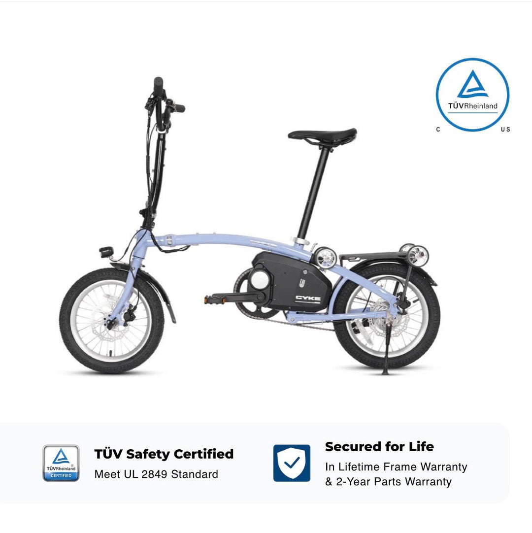 CYKE Kingfisher Mid-Drive Folding eBike Folding Electric Bikes Blue 1