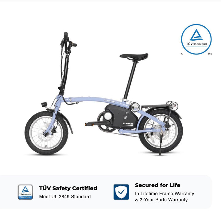 CYKE Kingfisher Mid-Drive Folding eBike Folding Electric Bikes Blue 1