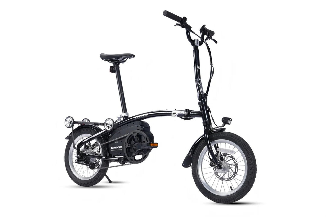 CYKE Kingfisher Mid-Drive Folding eBike Folding Electric Bikes Black 5