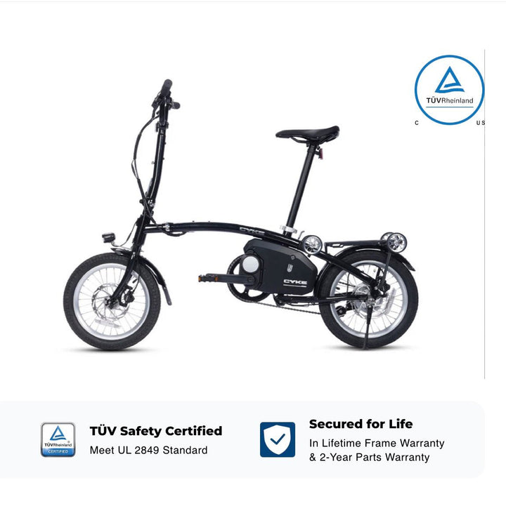 CYKE Kingfisher Mid-Drive Folding eBike Folding Electric Bikes Black 4