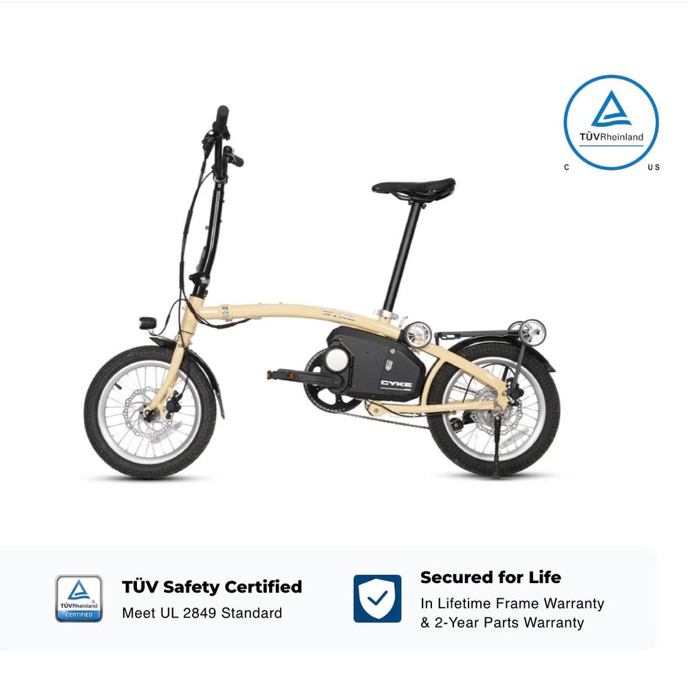 CYKE Kingfisher Mid-Drive Folding eBike Folding Electric Bikes Yellow 2