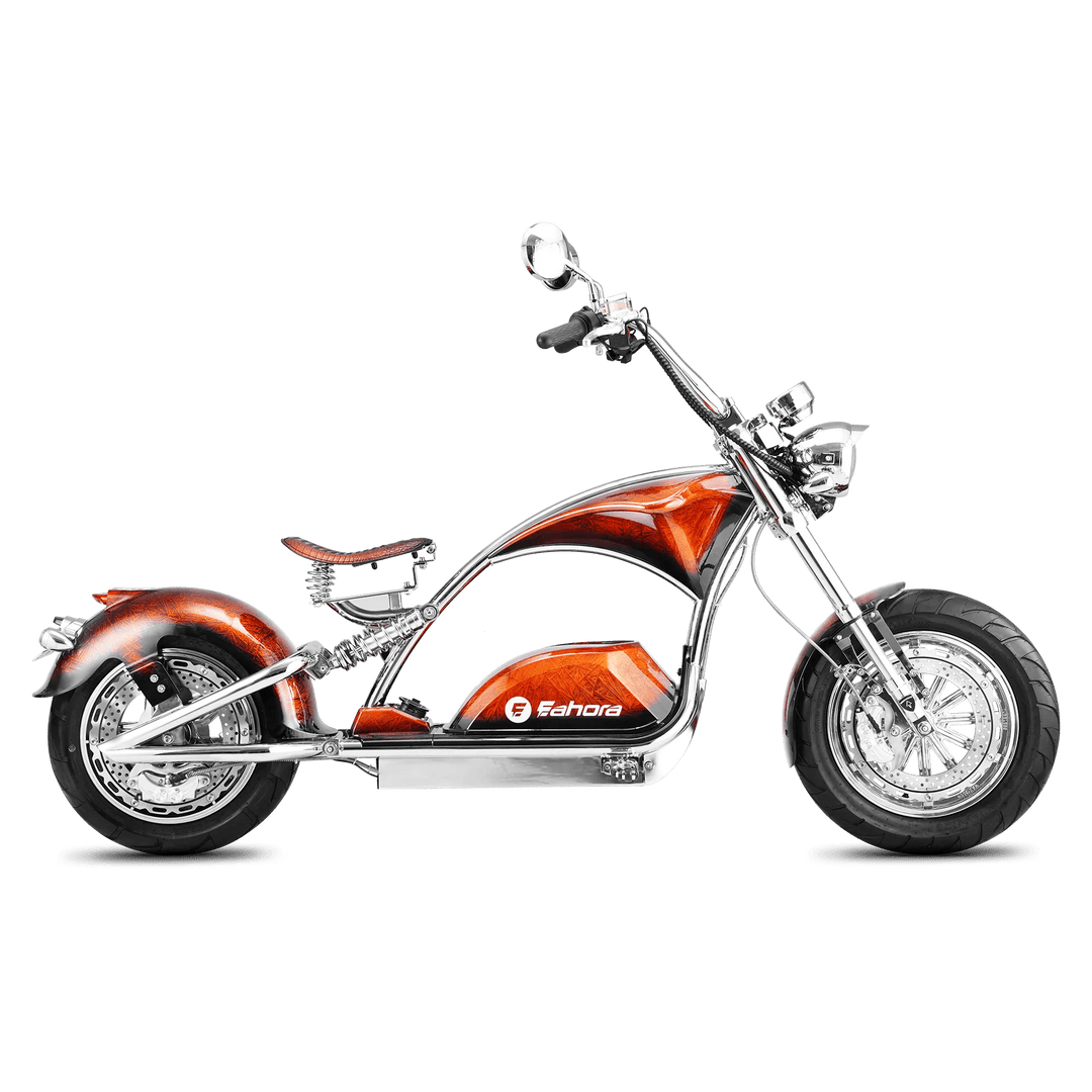 Eahora Chrome M1PS 72V 4000W Harley-Style Electric Chopper Scooter 50MPH Chopper Scooters Vixen Red 13