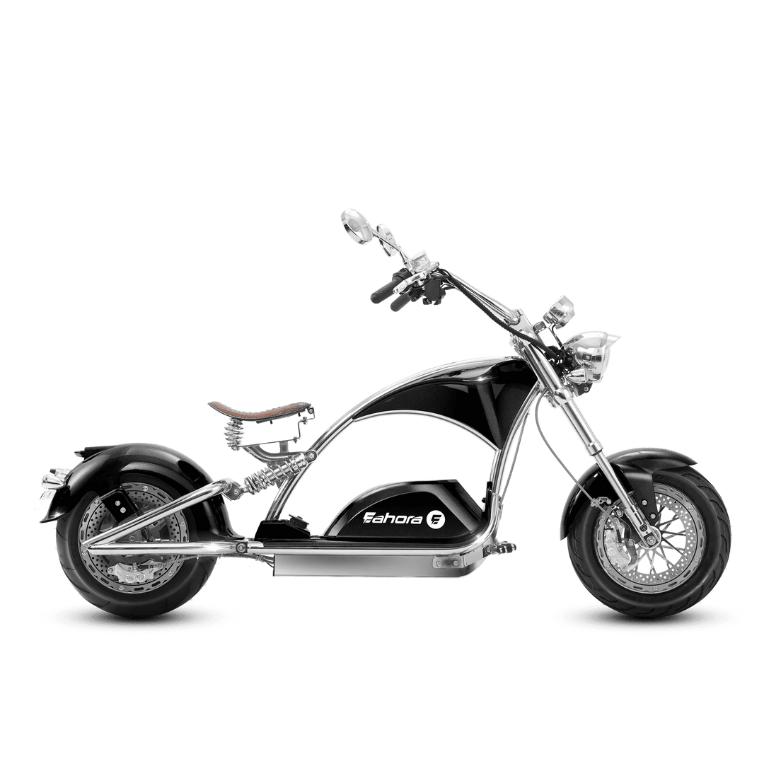 Eahora Chrome M1PS 72V 4000W Harley-Style Electric Chopper Scooter 50MPH Chopper Scooters Vixen Red 8