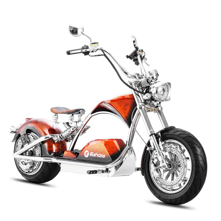Eahora Chrome M1PS 72V 4000W Harley-Style Electric Chopper Scooter 50MPH