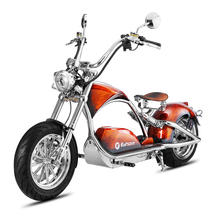 Eahora Chrome M1PS 72V 4000W Harley-Style Electric Chopper Scooter 50MPH