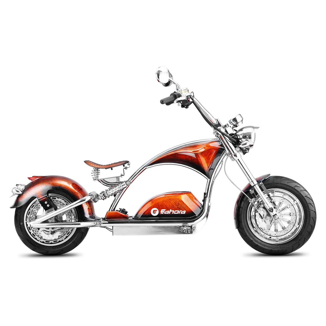 Eahora Chrome M1PS 72V 4000W Harley-Style Electric Chopper Scooter 50MPH