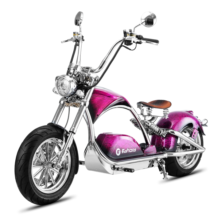 Eahora Chrome M1PS 72V 4000W Harley-Style Electric Chopper Scooter 50MPH