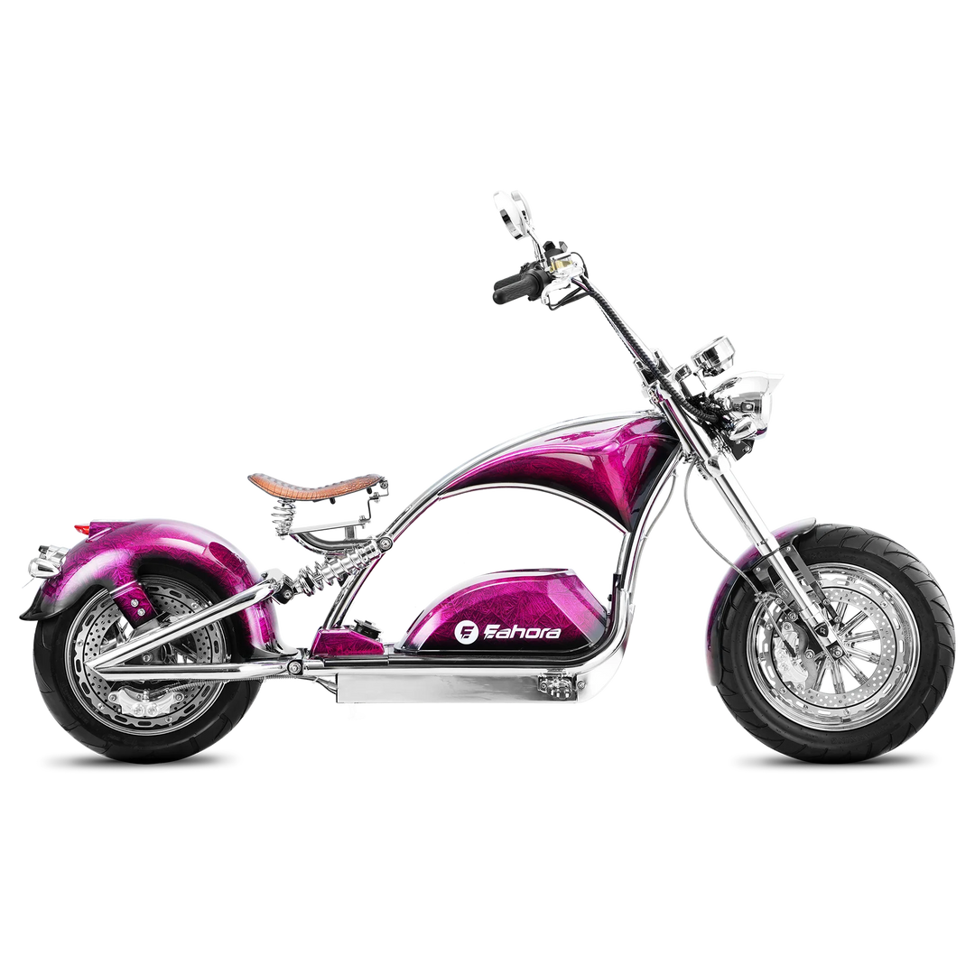 Eahora Chrome M1PS 72V 4000W Harley-Style Electric Chopper Scooter 50MPH