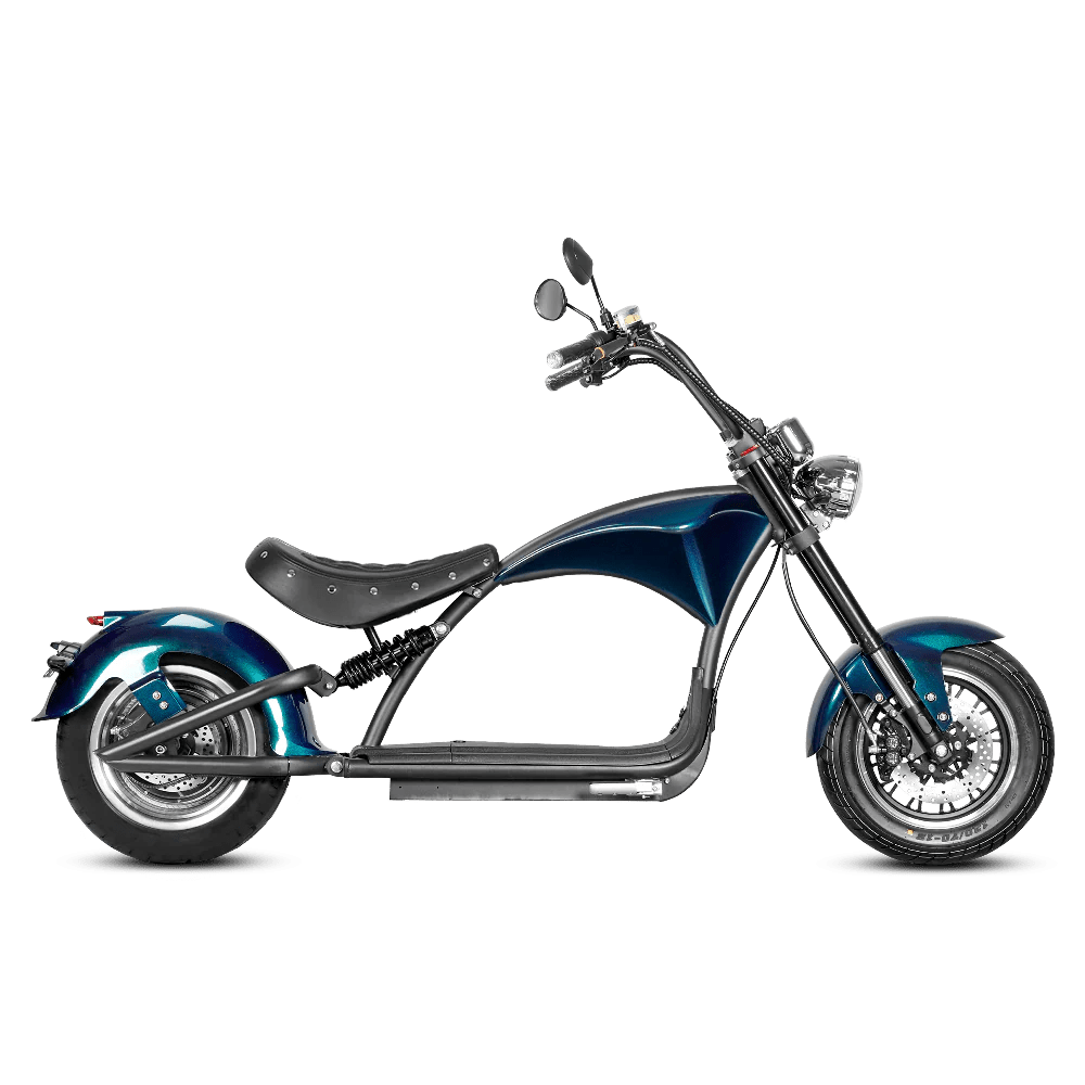 Eahora Emars M1P 60V 2000W Fat Tire Moped Scooter 37MPH Chopper Style Chopper Electric Scooters AQUAMARINE 10