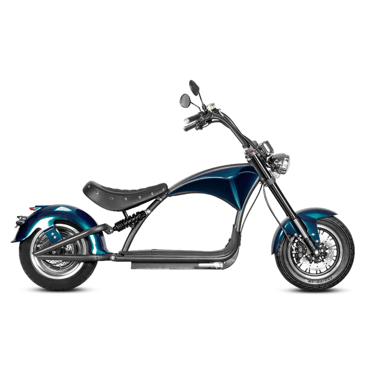 Eahora Emars M1P 60V 2000W Fat Tire Moped Scooter 37MPH Chopper Style Chopper Electric Scooters AQUAMARINE 10