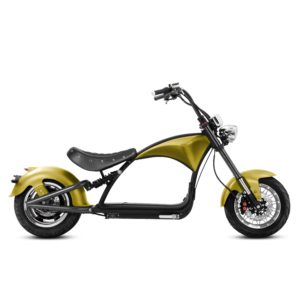 Eahora Emars M1P 60V 2000W Fat Tire Moped Scooter 37MPH Chopper Style Chopper Electric Scooters OLD GOLD 1