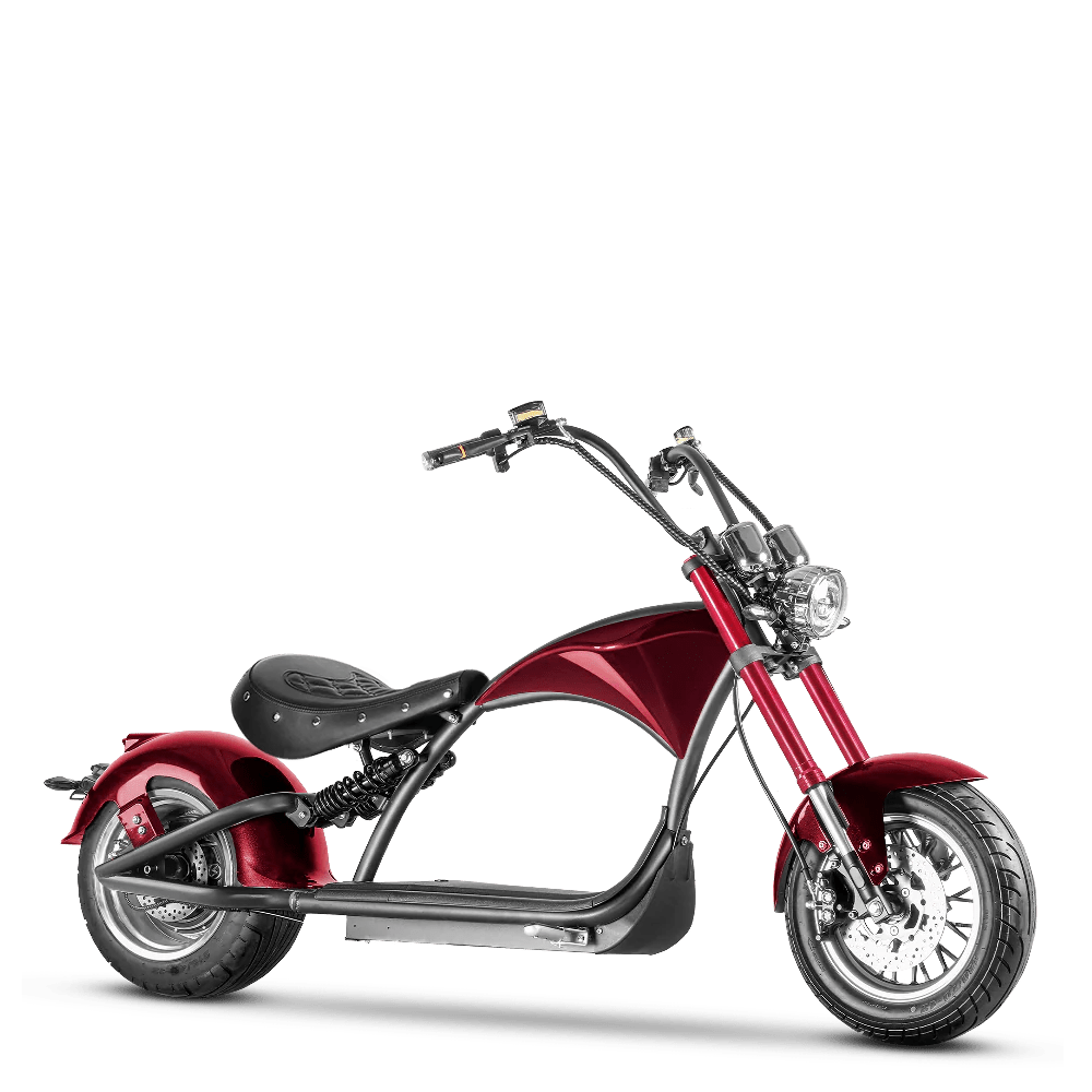 Eahora Emars M1P 60V 2000W Fat Tire Moped Scooter 37MPH Chopper Style Chopper Electric Scooters GARNET 20