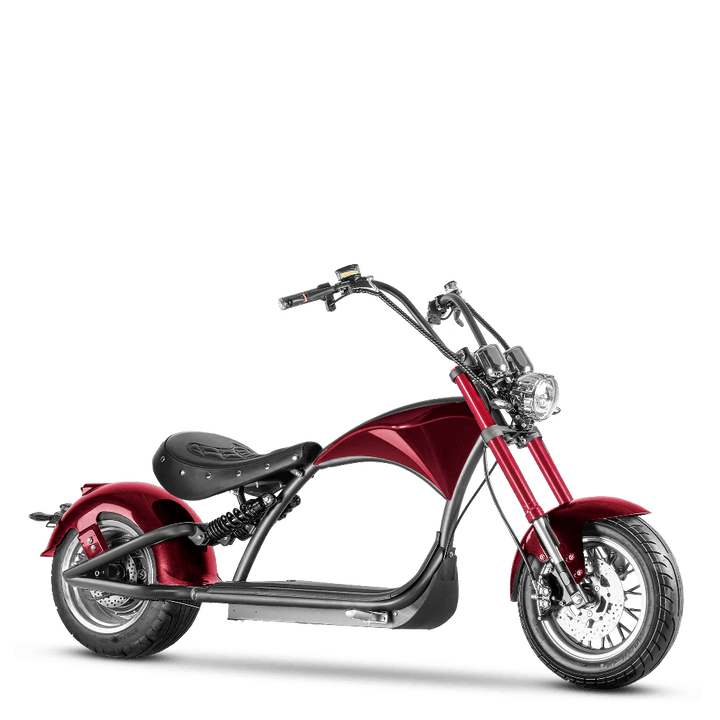 Eahora Emars M1P 60V 2000W Fat Tire Moped Scooter 37MPH Chopper Style Chopper Electric Scooters GARNET 20