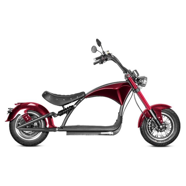 Eahora Emars M1P 60V 2000W Fat Tire Moped Scooter 37MPH Chopper Style Chopper Electric Scooters GARNET 19