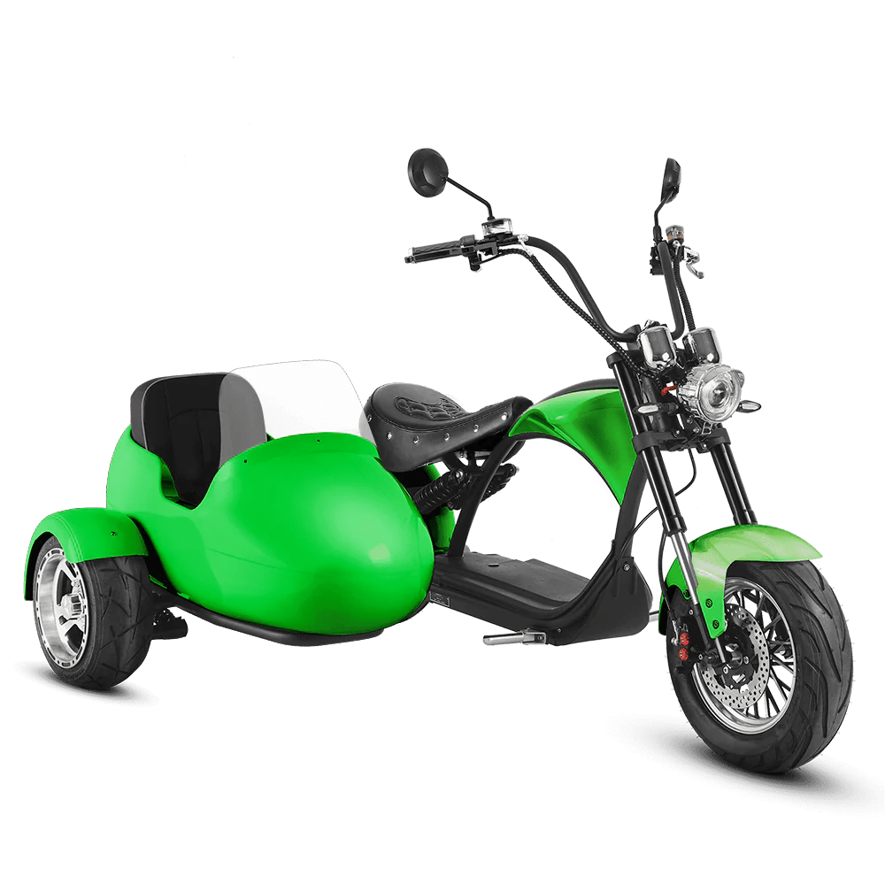 Eahora Emars M1P + Sidecar 60V 2000W Fat Tire Chopper Scooter 37MPH Chopper Electric Scooters APPLE GREEN 9