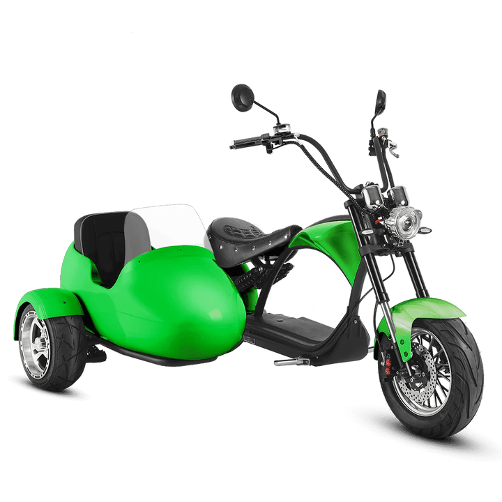 Eahora Emars M1P + Sidecar 60V 2000W Fat Tire Chopper Scooter 37MPH Chopper Electric Scooters APPLE GREEN 9