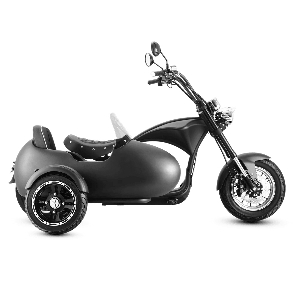 Eahora Emars M1P + Sidecar 60V 2000W Fat Tire Chopper Scooter 37MPH Chopper Electric Scooters BLACK 2