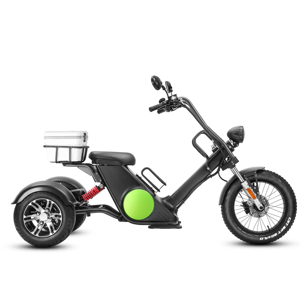 Eahora Golf M6G Trike 60V 2000W 3-Wheel Electric Golf Scooter 24MPH Electric Golf Scooters Black/Apple Green 2