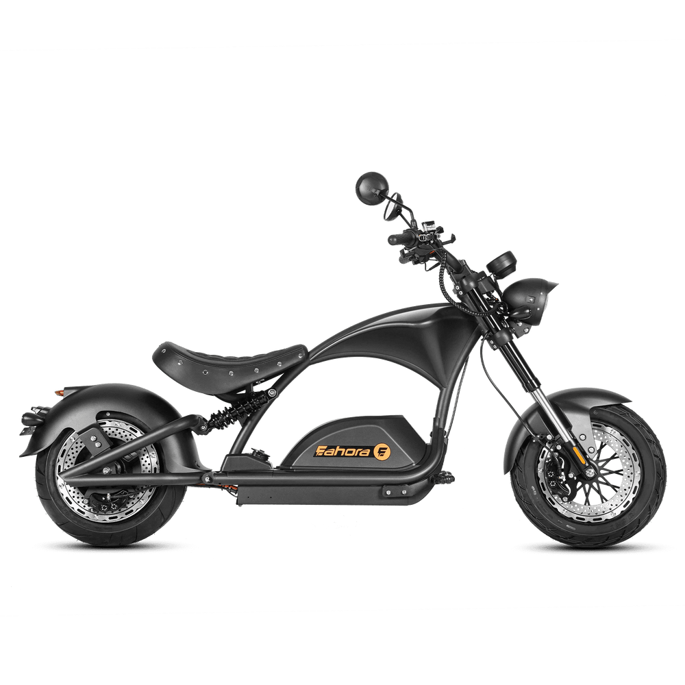 Eahora Knight M1PS 72V 4000W Harley-Style Electric Chopper Scooter 50MPH Chopper Scooters BLACK 2