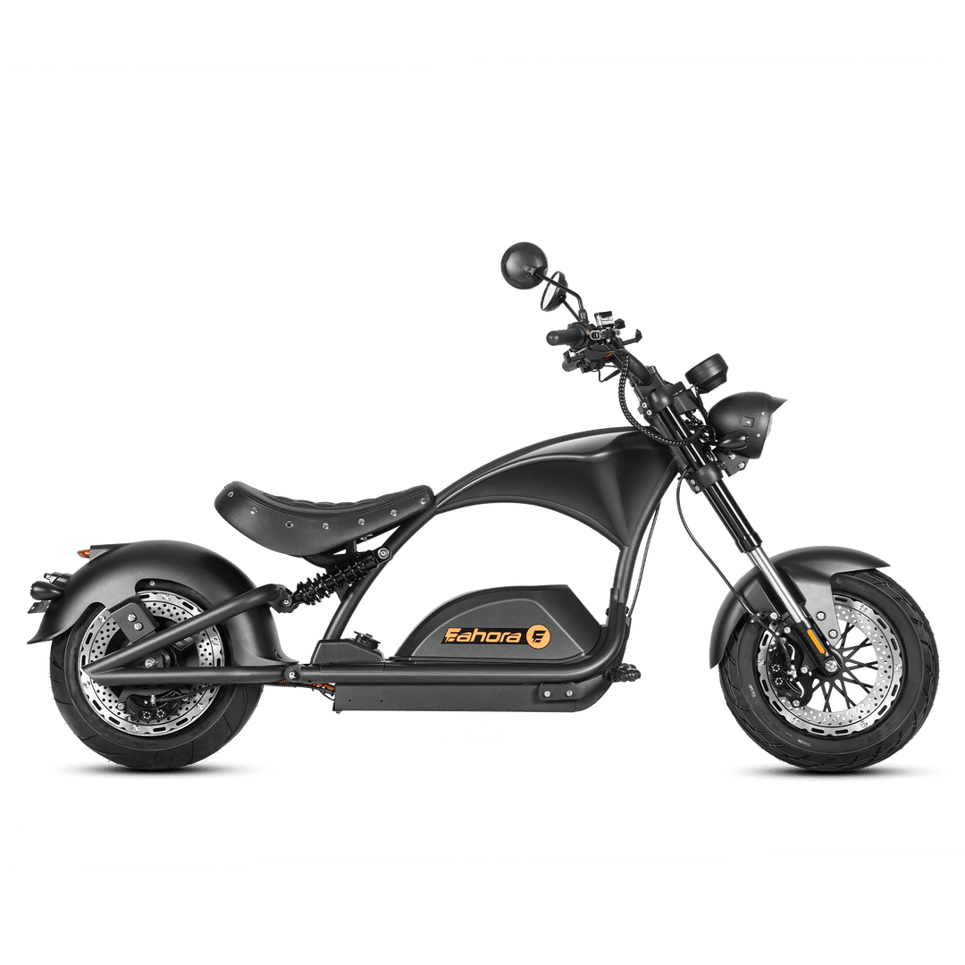 Eahora Knight M1PS 72V 4000W Harley-Style Electric Chopper Scooter 50MPH Chopper Scooters BLACK 2