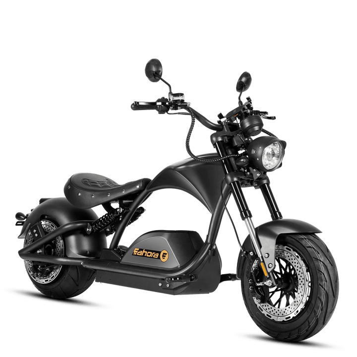Eahora Knight M1PS 72V 4000W Harley-Style Electric Chopper Scooter 50MPH Chopper Scooters BLACK 1