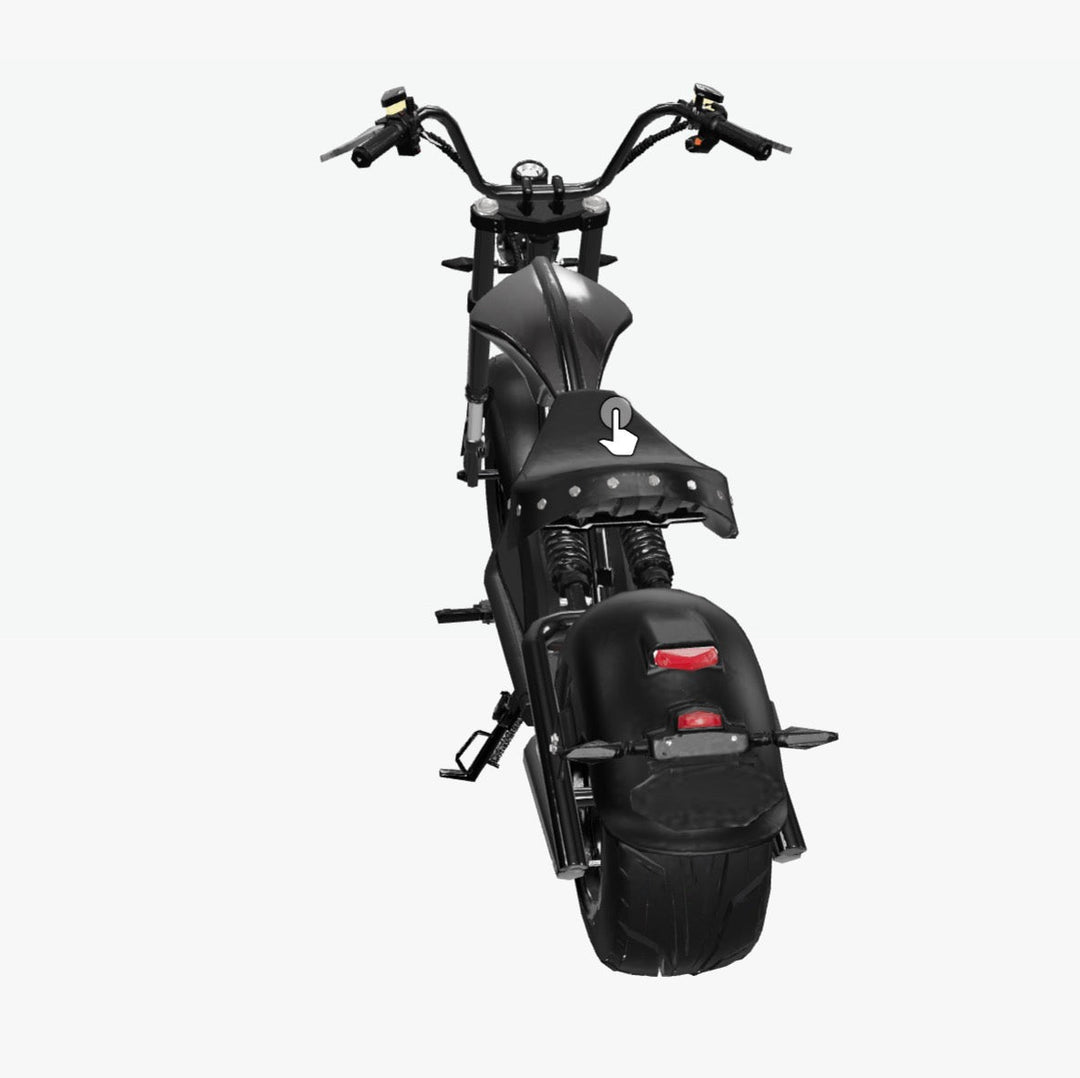 Eahora Knight M1PS 72V 4000W Harley-Style Electric Chopper Scooter 50MPH Chopper Scooters BLACK 3
