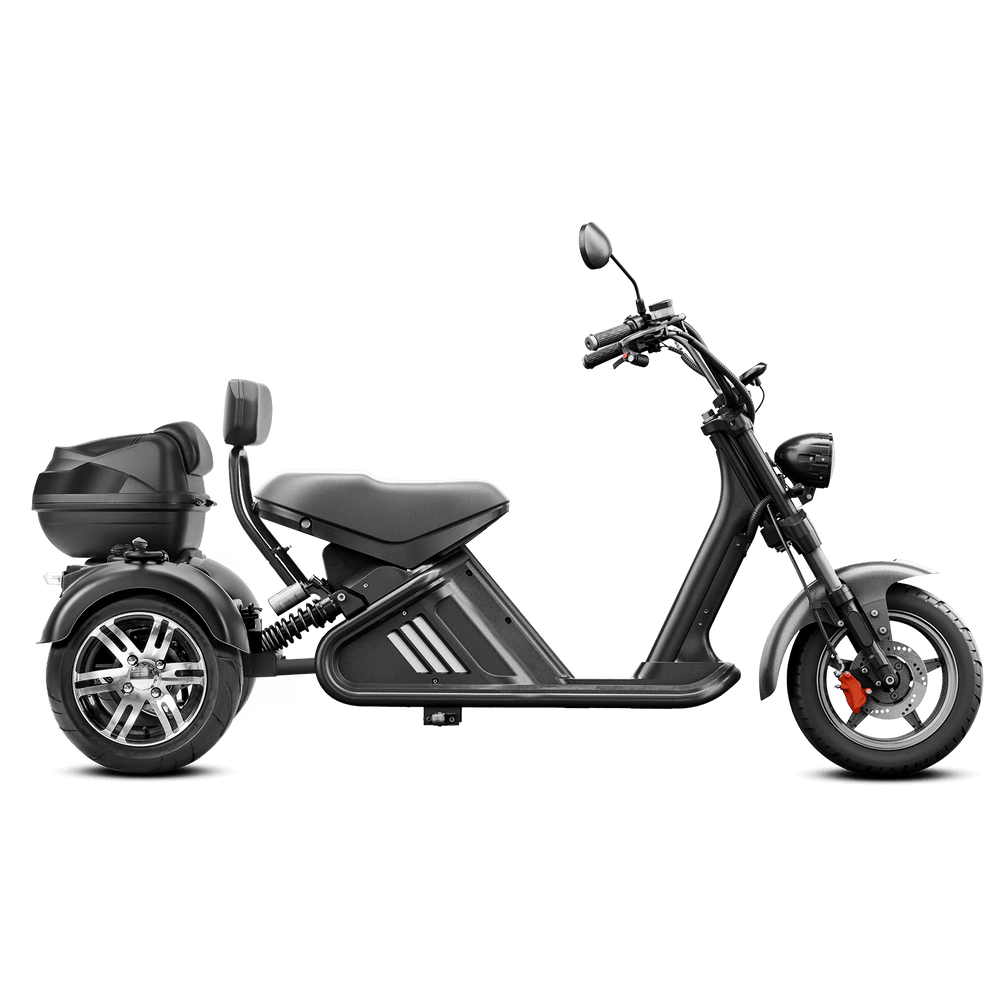 Eahora M2 Trike 60V 2000W 3-Wheel Electric Scooter 24MPH 68Mi Range Chopper Electric Scooters Black 2
