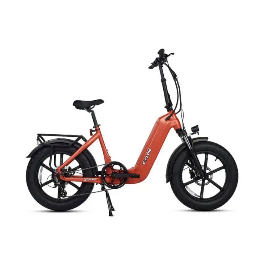 eJOE Young E-FLOW Folding Step-Thru Commuter E-Bike Folding Electric Bikes Red 2