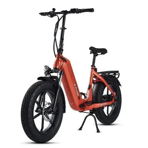 eJOE Young E-FLOW Folding Step-Thru Commuter E-Bike Folding Electric Bikes Red 4