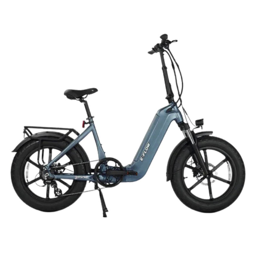 eJOE Young E-FLOW Folding Step-Thru Commuter E-Bike Folding Electric Bikes Cadet Blue 1