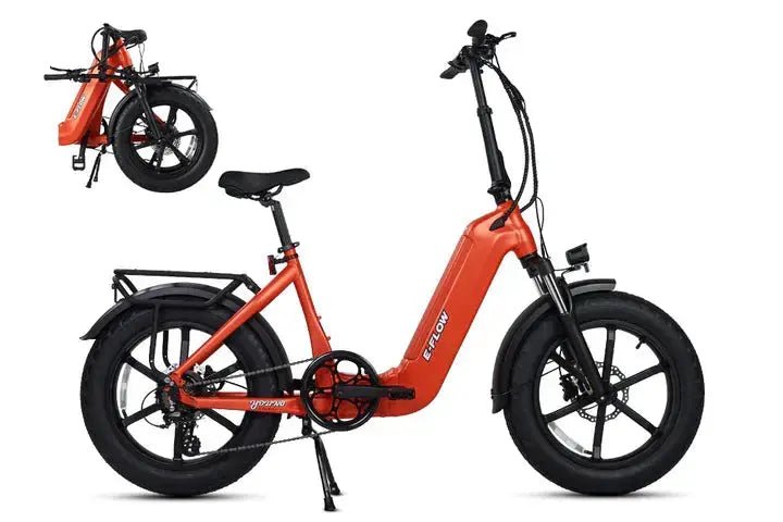 eJOE Young E-FLOW Folding Step-Thru Commuter E-Bike Folding Electric Bikes Red 5