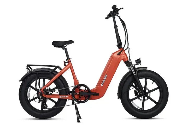 eJOE Young E-FLOW Folding Step-Thru Commuter E-Bike Folding Electric Bikes Red 3