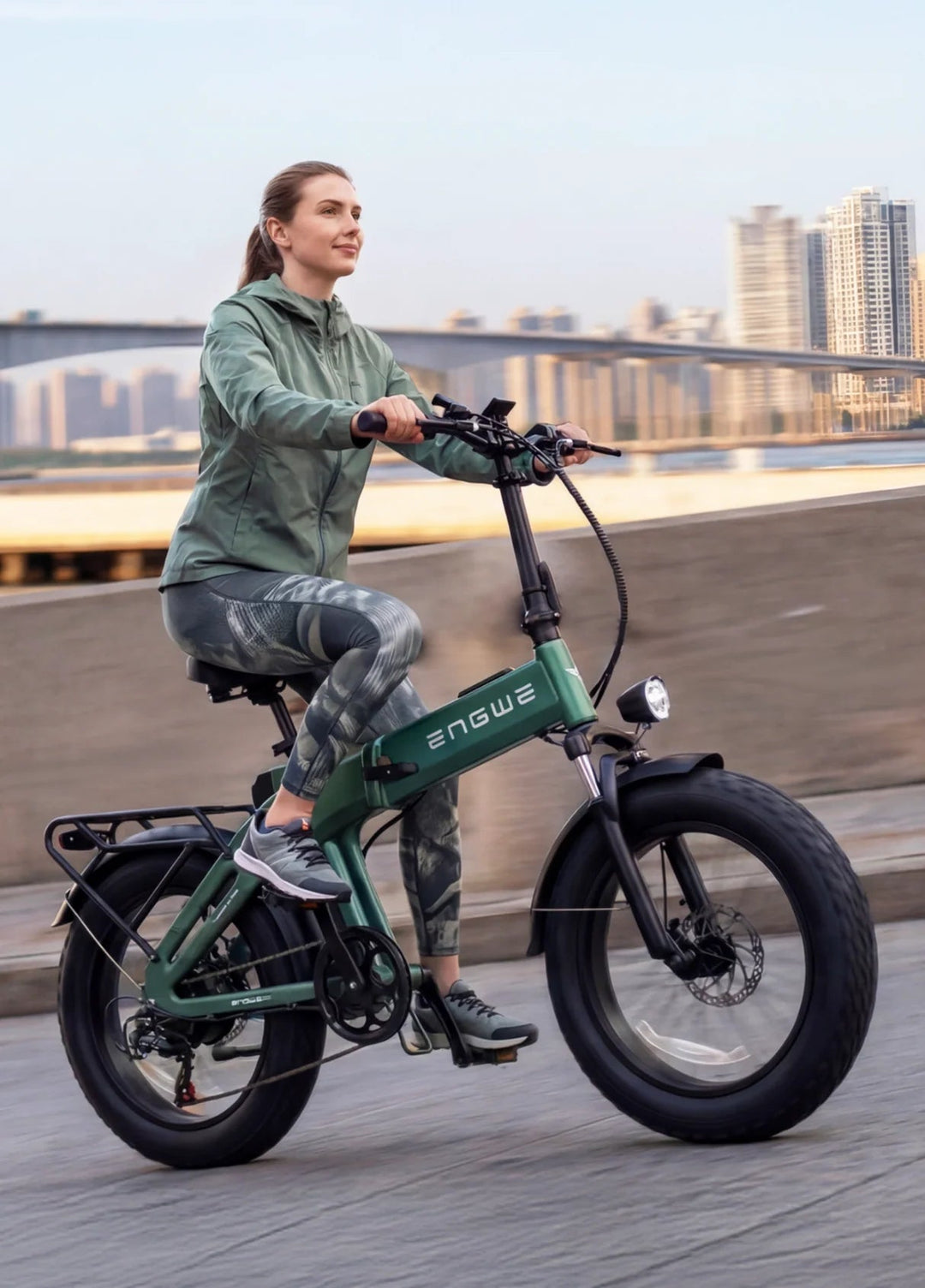ENGWE EP-2 3.0| Fast Charging Long-Range Foldable Commuter E-Bike Folding Electric Bikes Forest Green 10