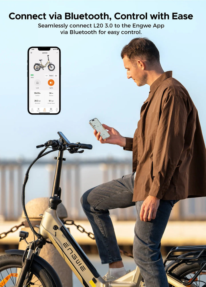 ENGWE L20 3.0| Full Suspension 720Wh Long-Range Utility E-Bike Step-Thru Electric Bikes Champagne 15