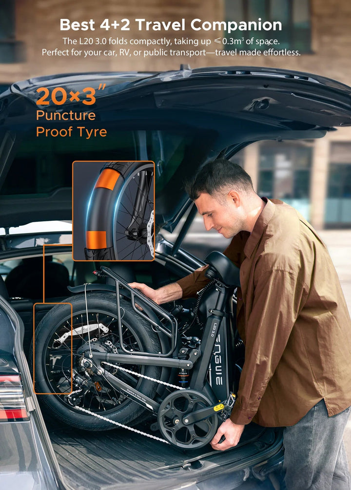 ENGWE L20 3.0| Full Suspension 720Wh Long-Range Utility E-Bike Step-Thru Electric Bikes Champagne 18