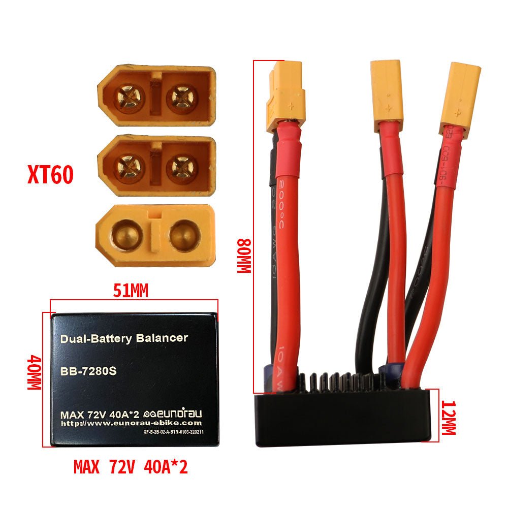 EUNORAU 24V/36V/48V/52V/60V Dual Battery Parallel Connector Accessories 2