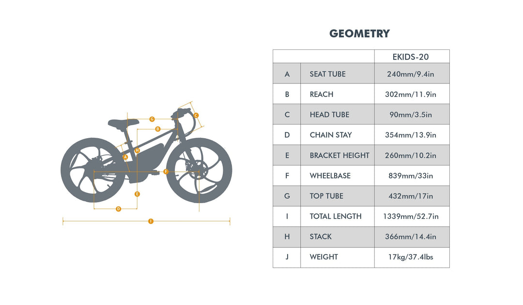 EUNORAU EKIDS-20 1.0 Kids EBike Kids Electric Bikes Graphite 6